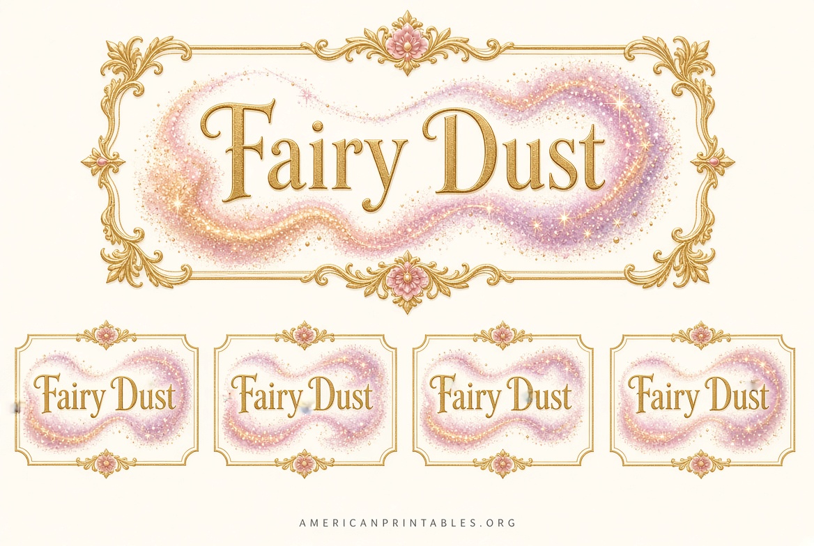 Free Printable Fairy Dust Labels – Instant Download (2)