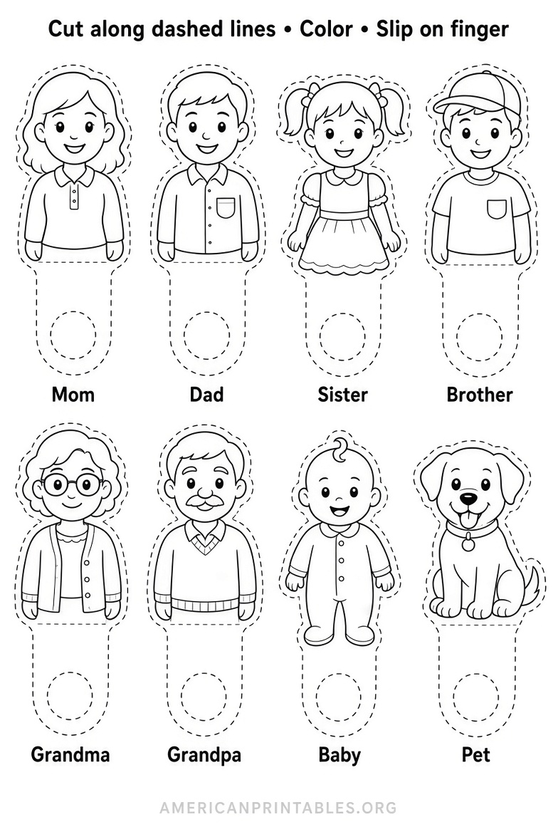 Free Printable Family Finger Puppet Templates (1)