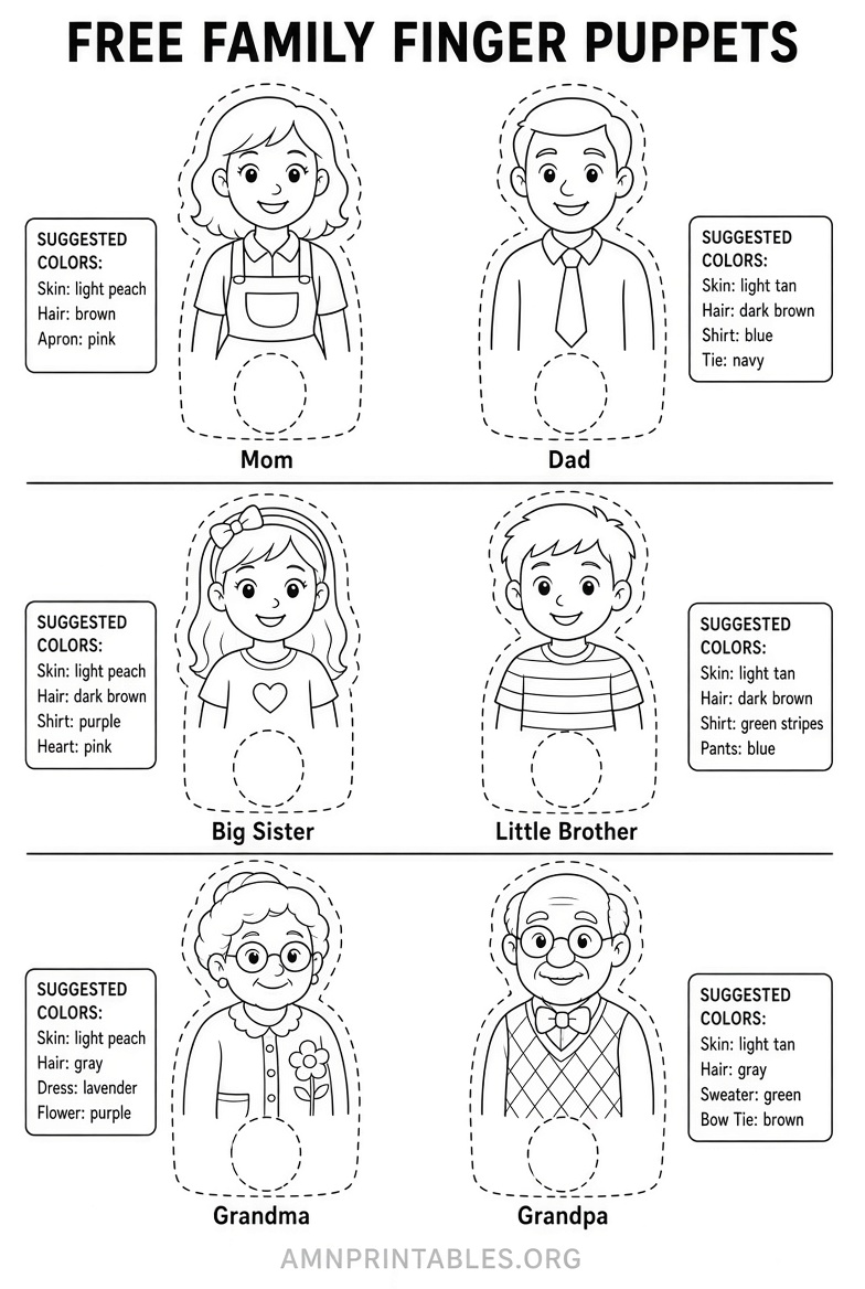 Free Printable Family Finger Puppet Templates (3)