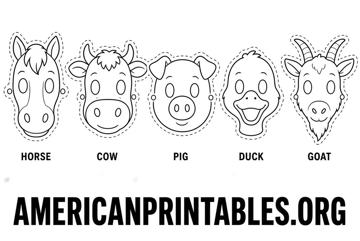 Free Printable Farm Animal Masks for Kids (2)