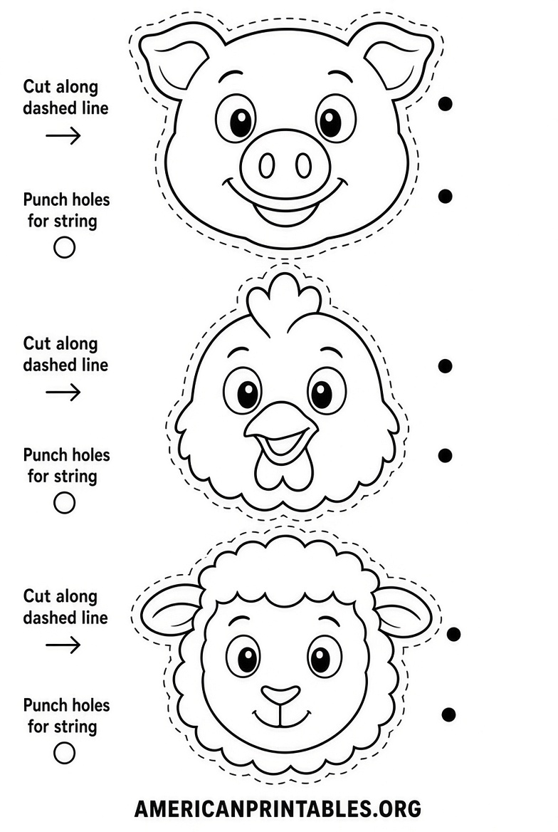 Free Printable Farm Animal Masks for Kids (3)