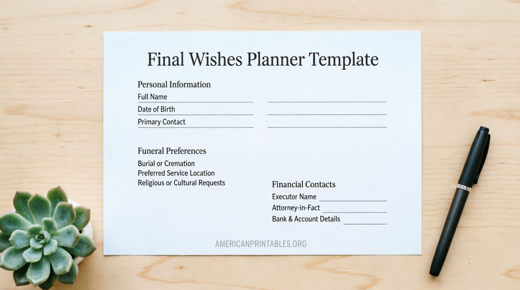 Free Printable Final Wishes Planner Template (PDF) (1)