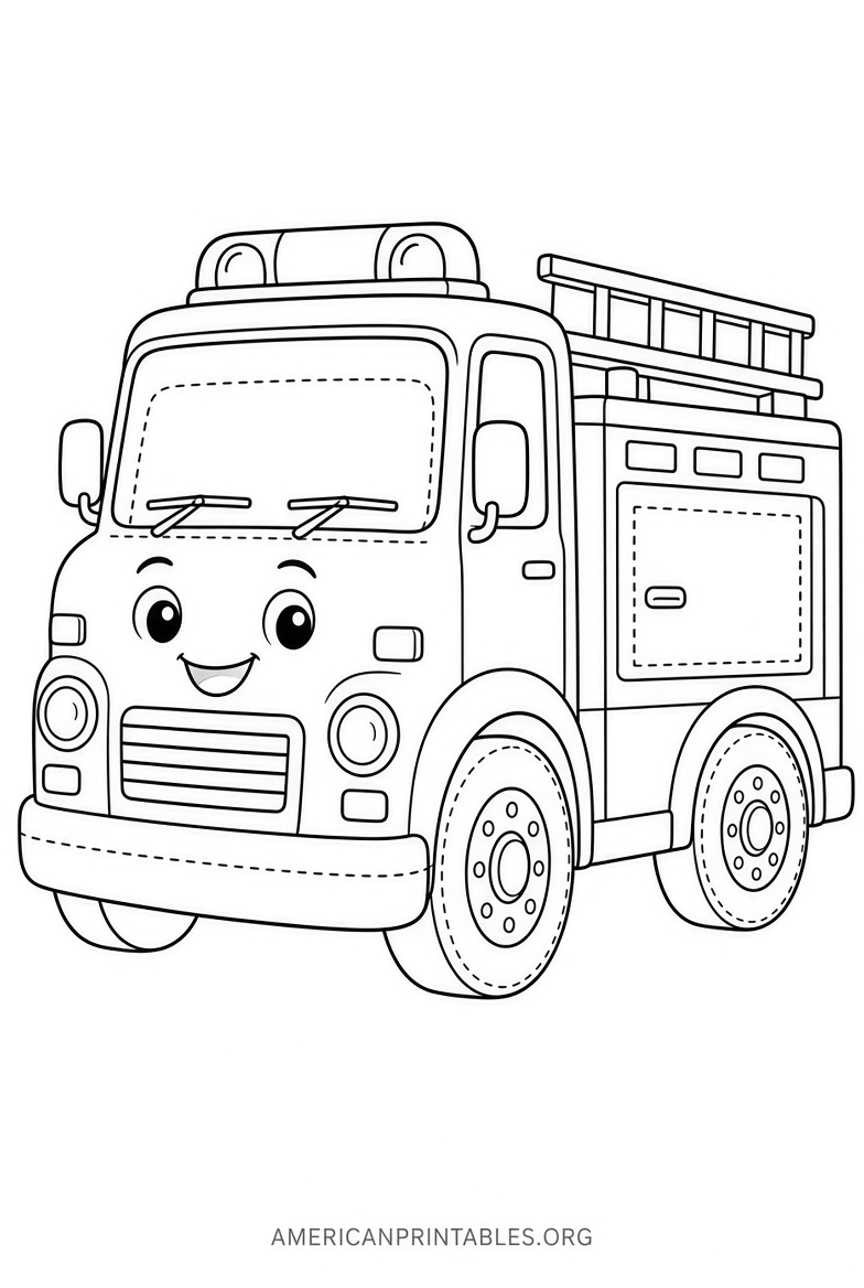 Free Printable Fire Truck Template for Kids (2)