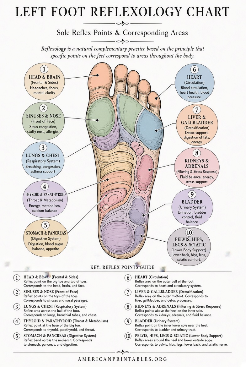 Free Printable Foot Reflexology Chart Guide (2)