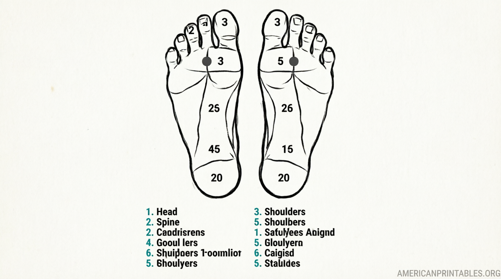 Free Printable Foot Reflexology Chart PDF Guide (2)