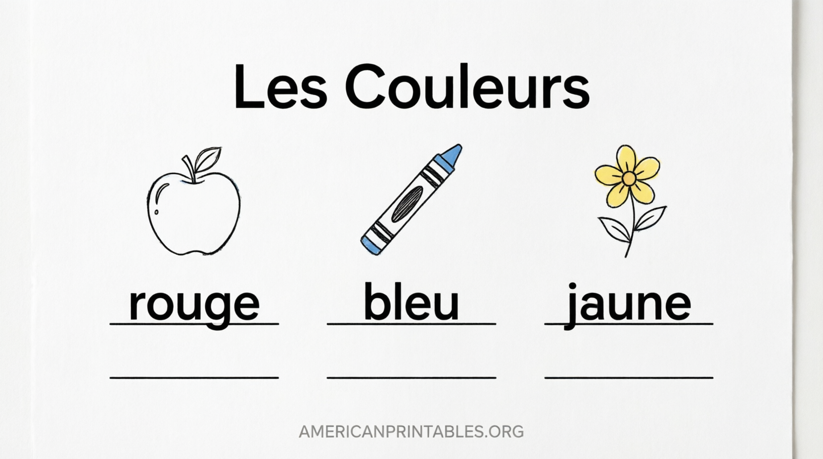 Free Printable French Worksheets for Beginners (1)