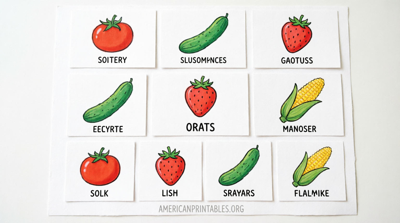Free Printable Fruits & Vegetables PDFs (2)