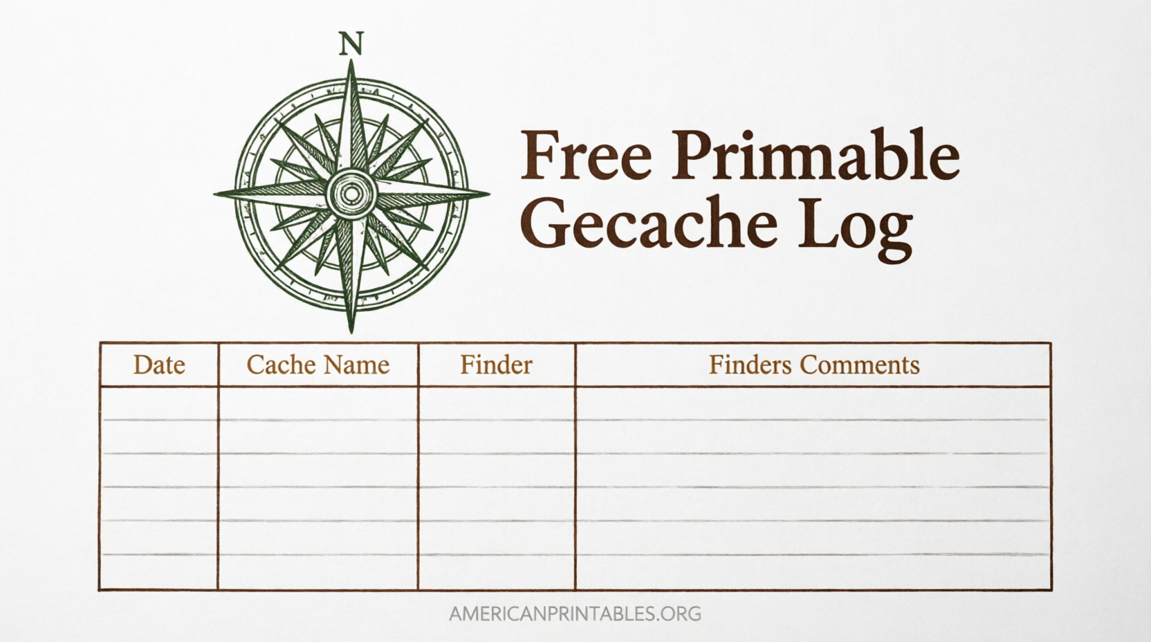 Free Printable Geocache Log Sheets Guide (4)