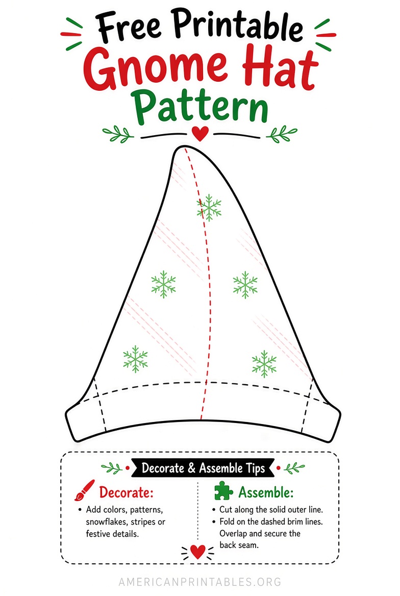 Free Printable Gnome Hat Pattern Easy DIY (2)