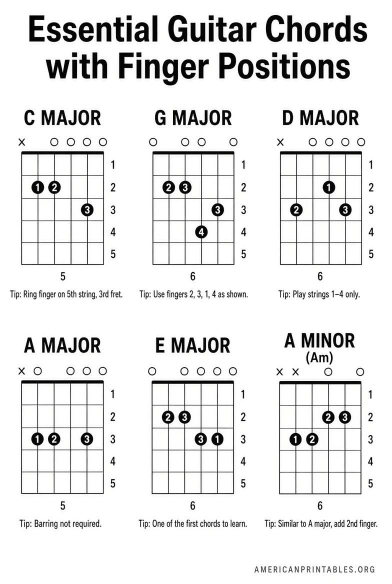 Free Printable Guitar Chord Chart With Fingers (1)