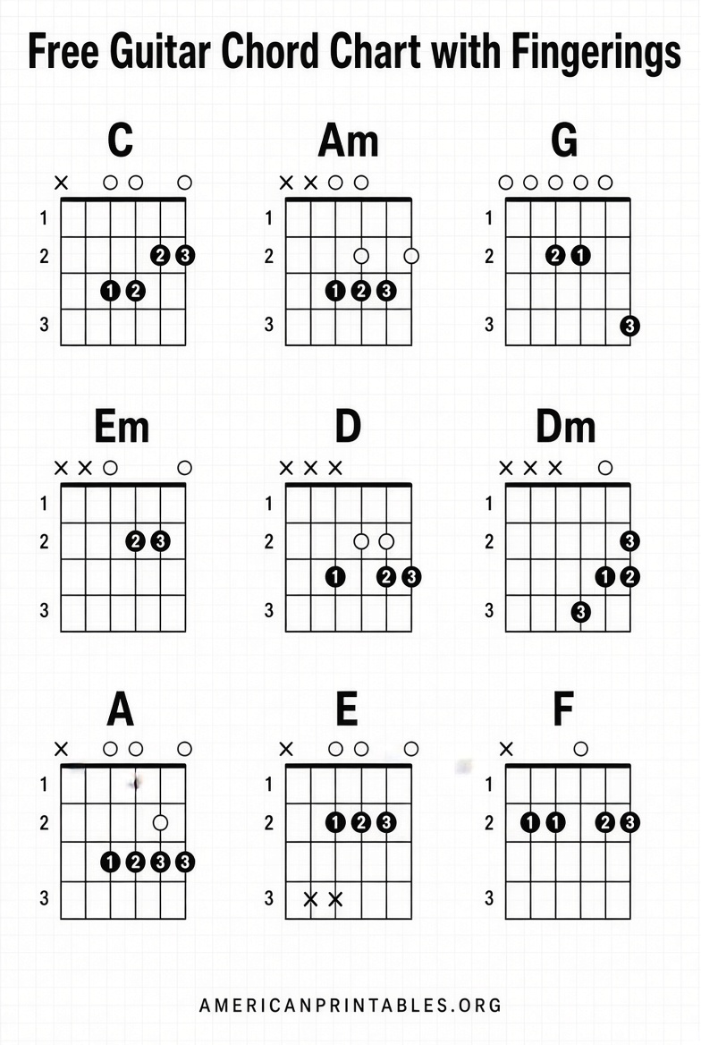 Free Printable Guitar Chord Chart With Fingers (3)