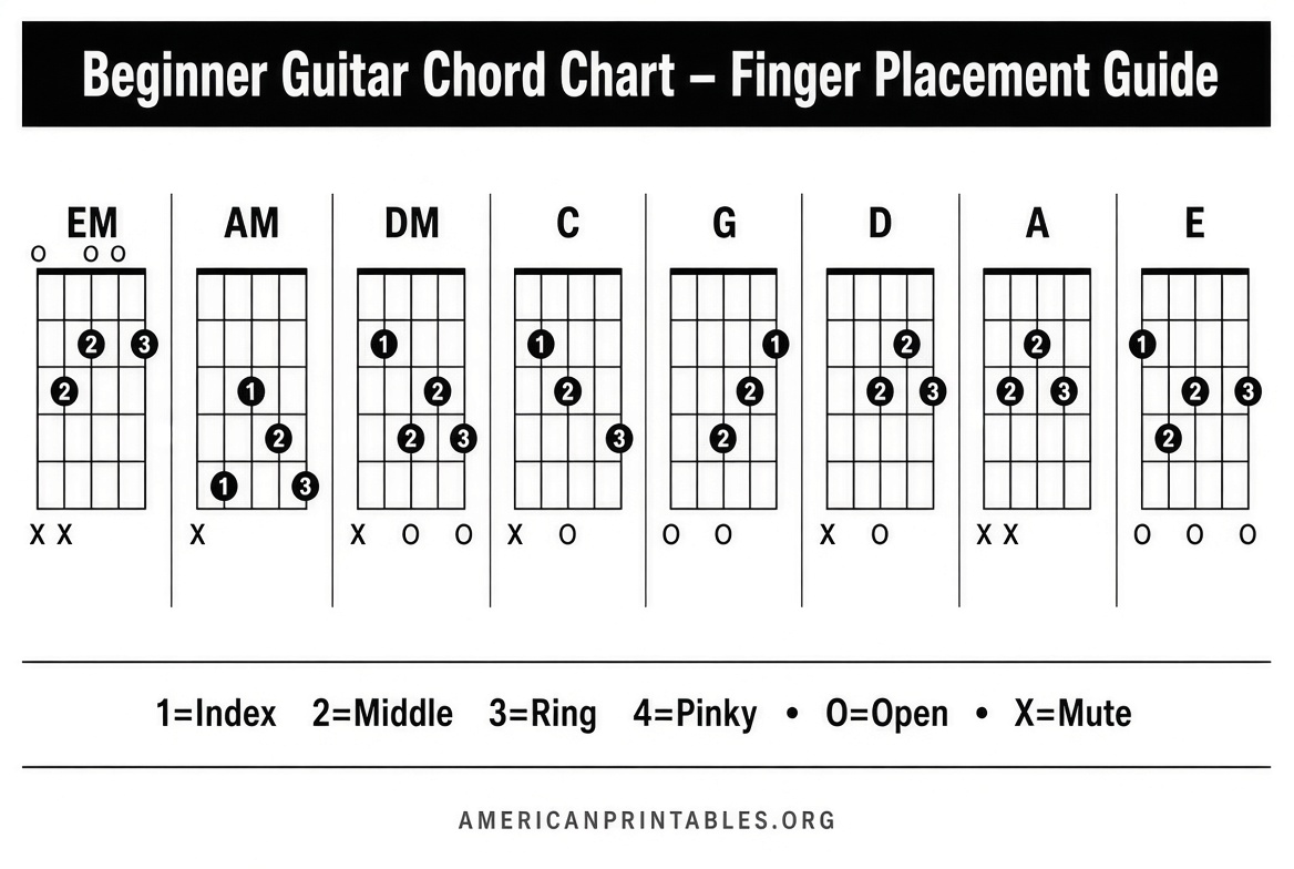 Free Printable Guitar Chord Chart With Fingers (4)