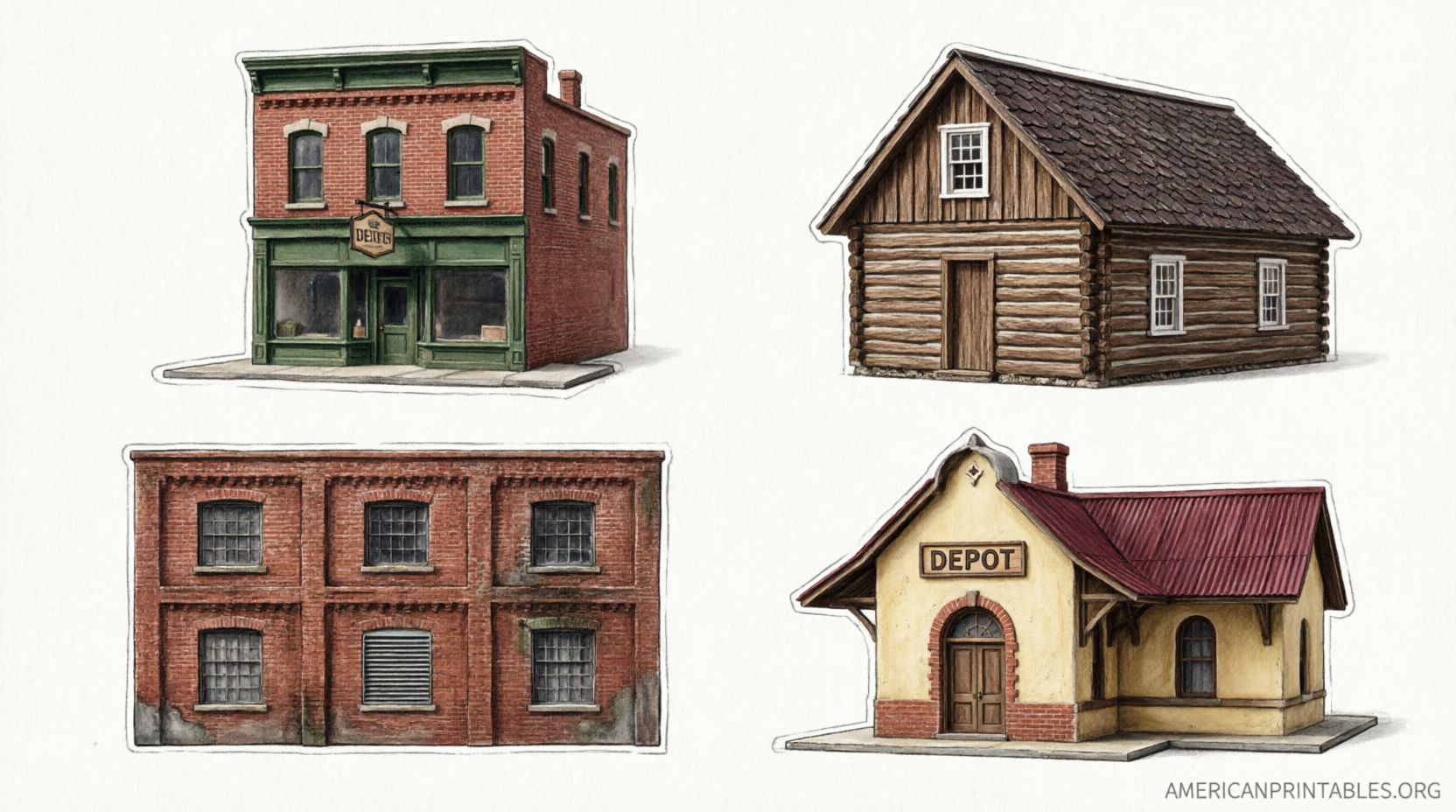 Free Printable HO Scale Buildings Guide (4)