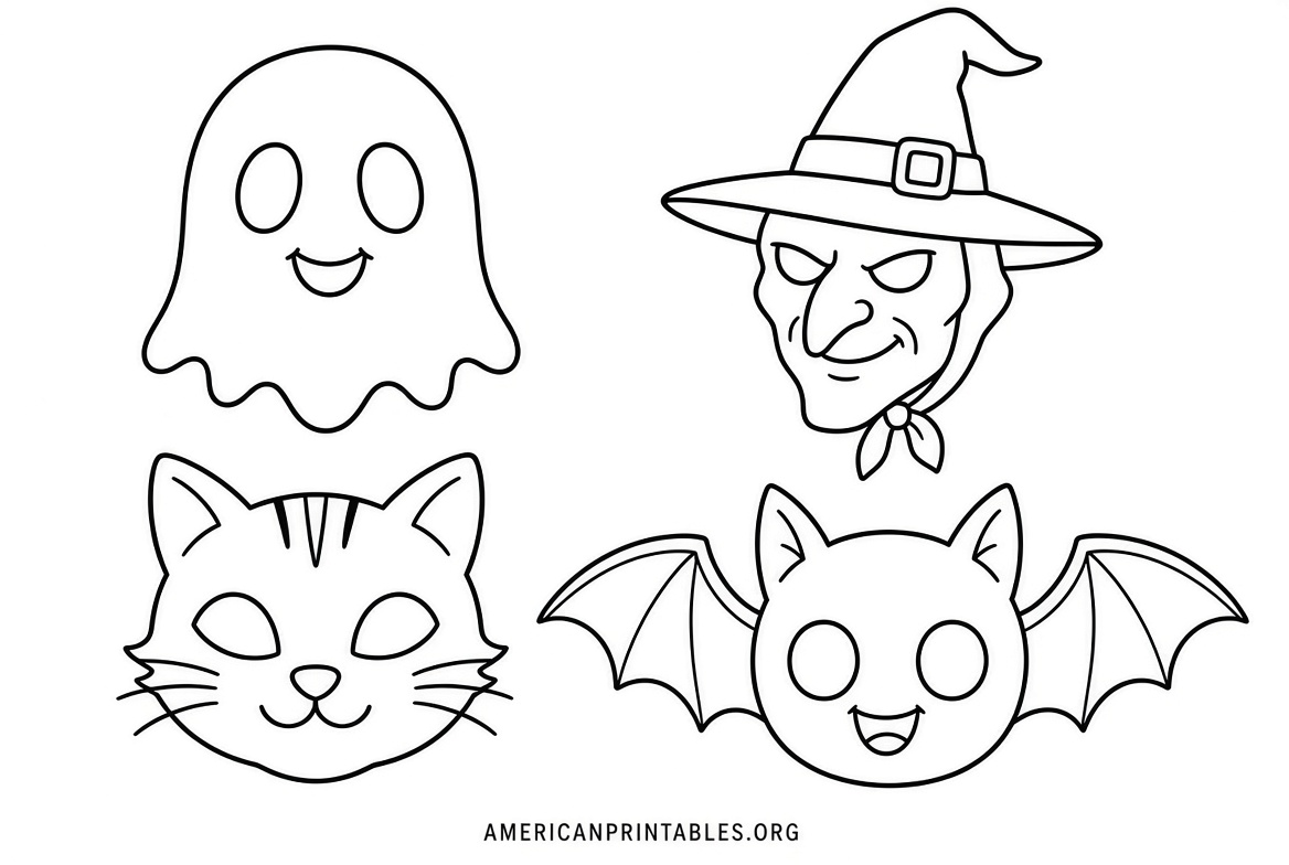Free Printable Halloween Masks to Color for Kids (4)