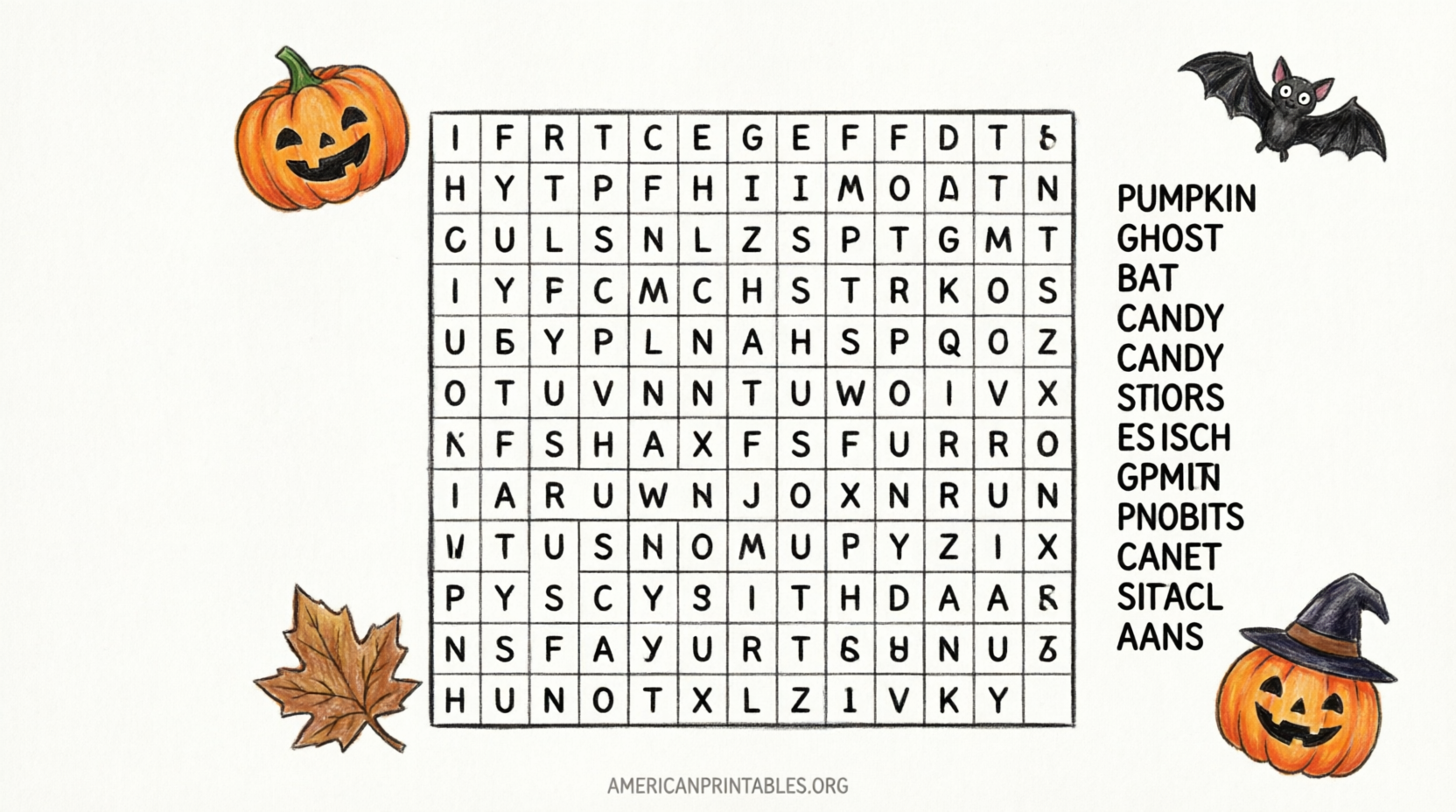 Free Printable Halloween Word Search Puzzles (1)