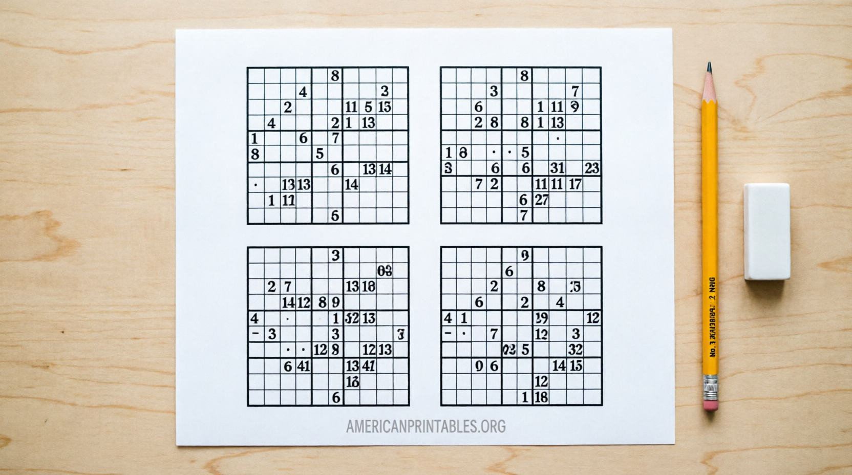 Free Printable Hard Sudoku 4 Per Page (2)