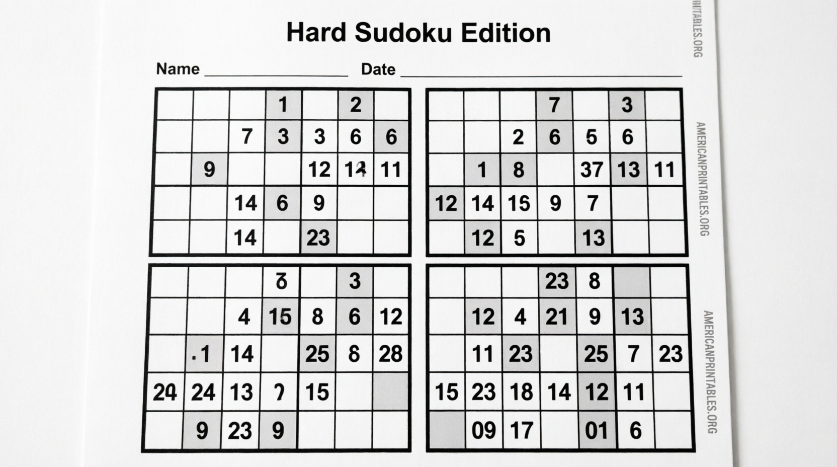Free Printable Hard Sudoku 4 Per Page (4)