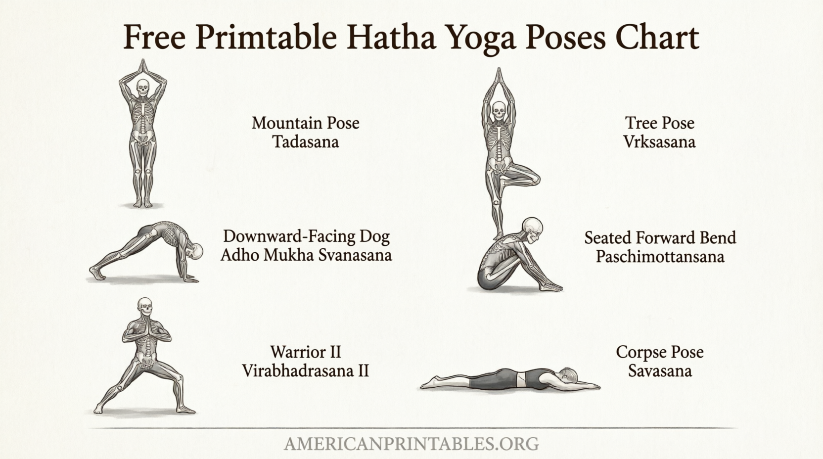 Free Printable Hatha Yoga Poses Chart Download (2)