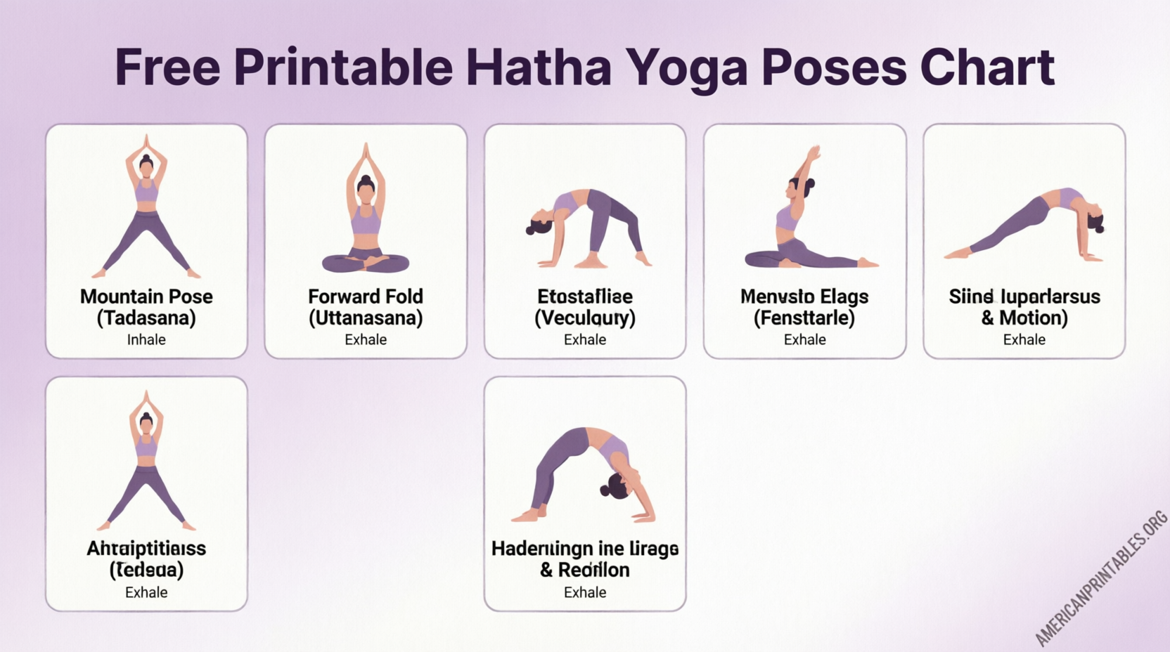 Free Printable Hatha Yoga Poses Chart Download (3)