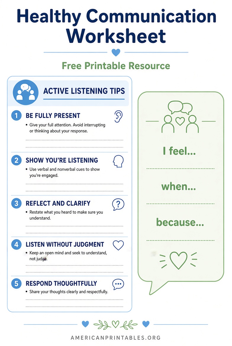 Free Printable Healthy Relationships Worksheets (3)