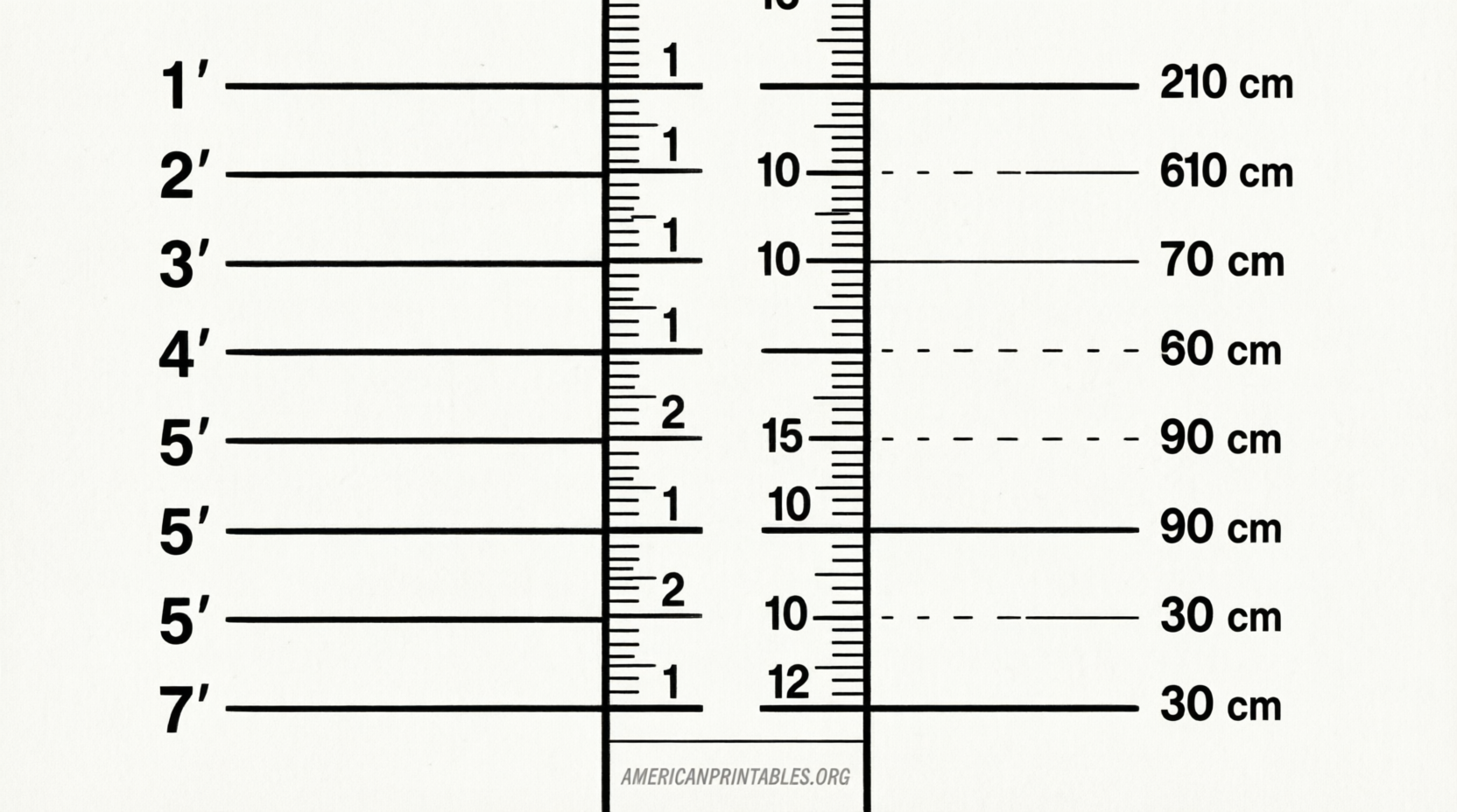 Free Printable Height Conversion Chart (1)
