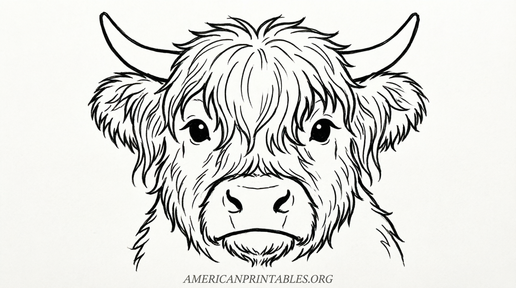 Free Printable Highland Cow Template (1)