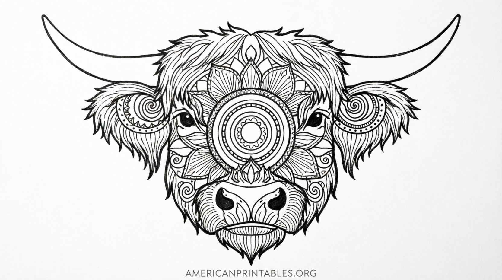 Free Printable Highland Cow Template (2)