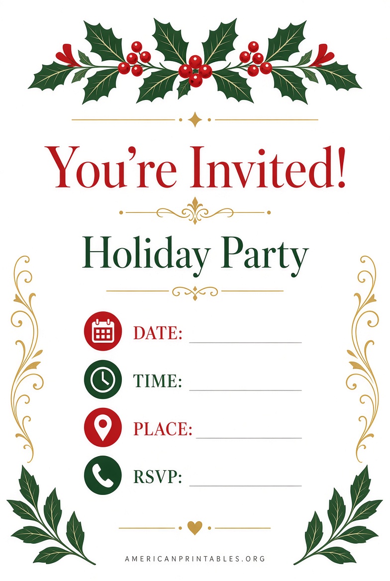 Free Printable Holiday Party Invitations (1)
