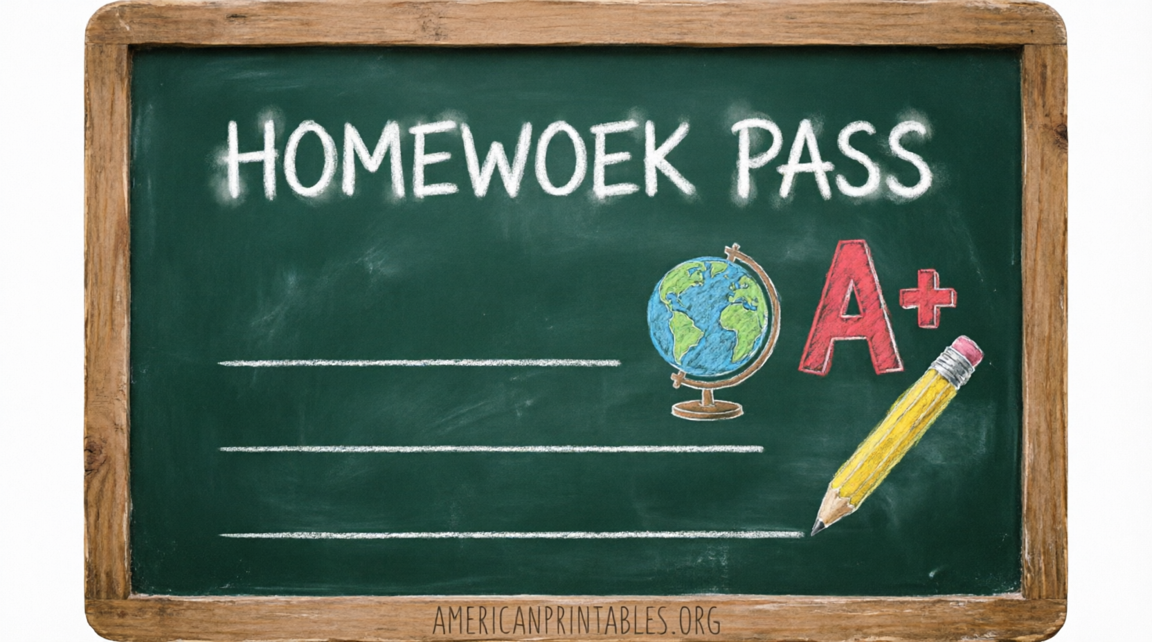 Free Printable Homework Pass Template (2)