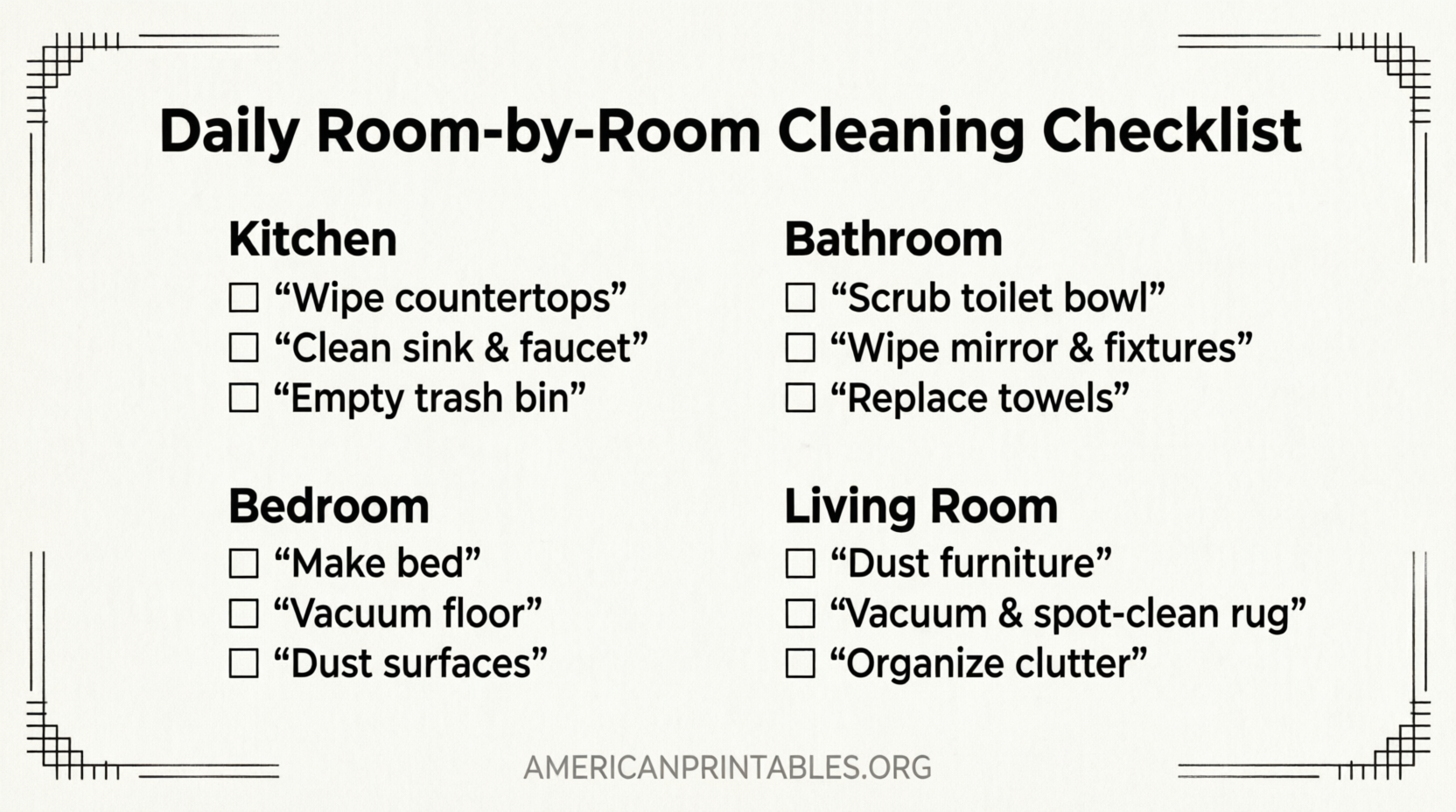 Free Printable House Cleaning Chore Charts (3)
