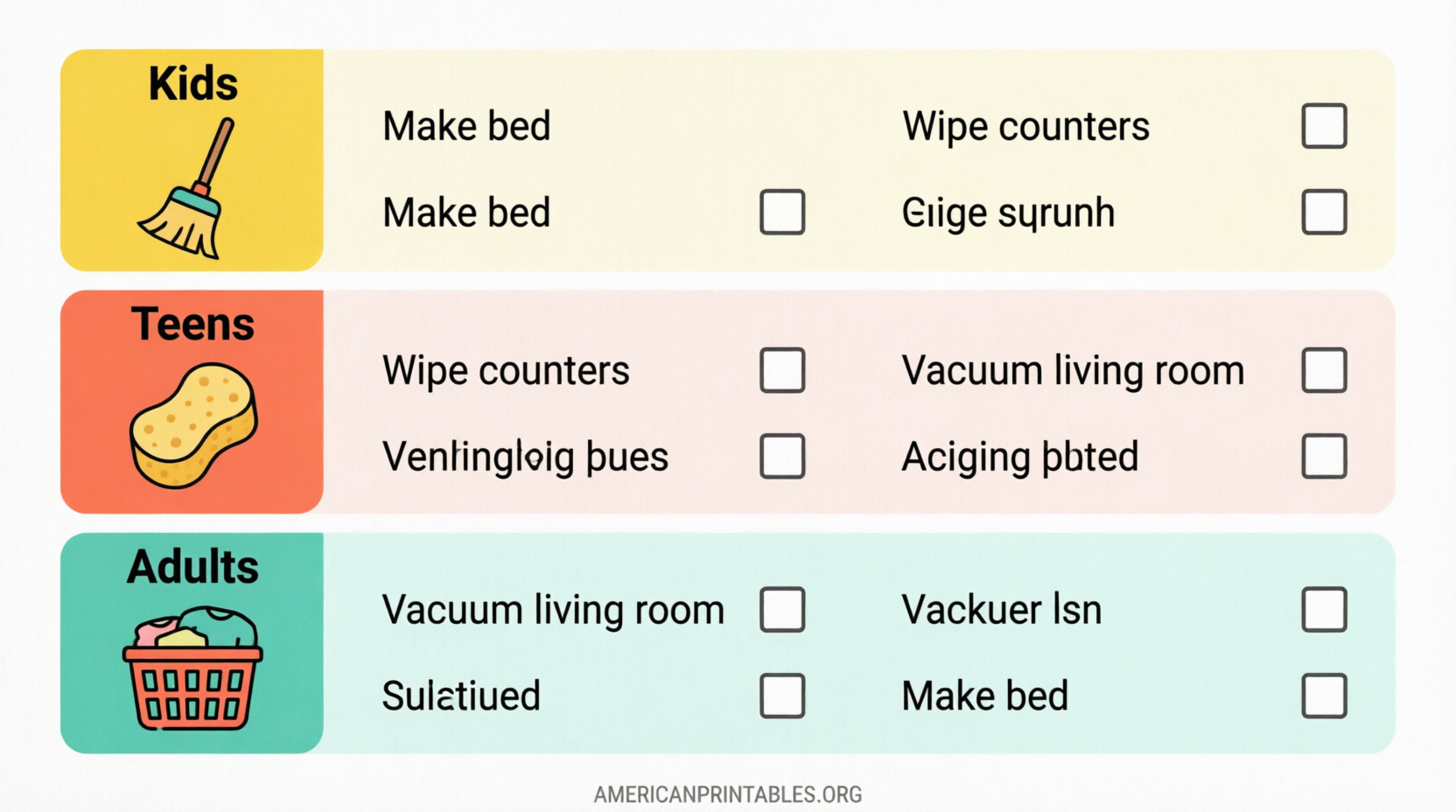 Free Printable House Cleaning Chore Charts (4)