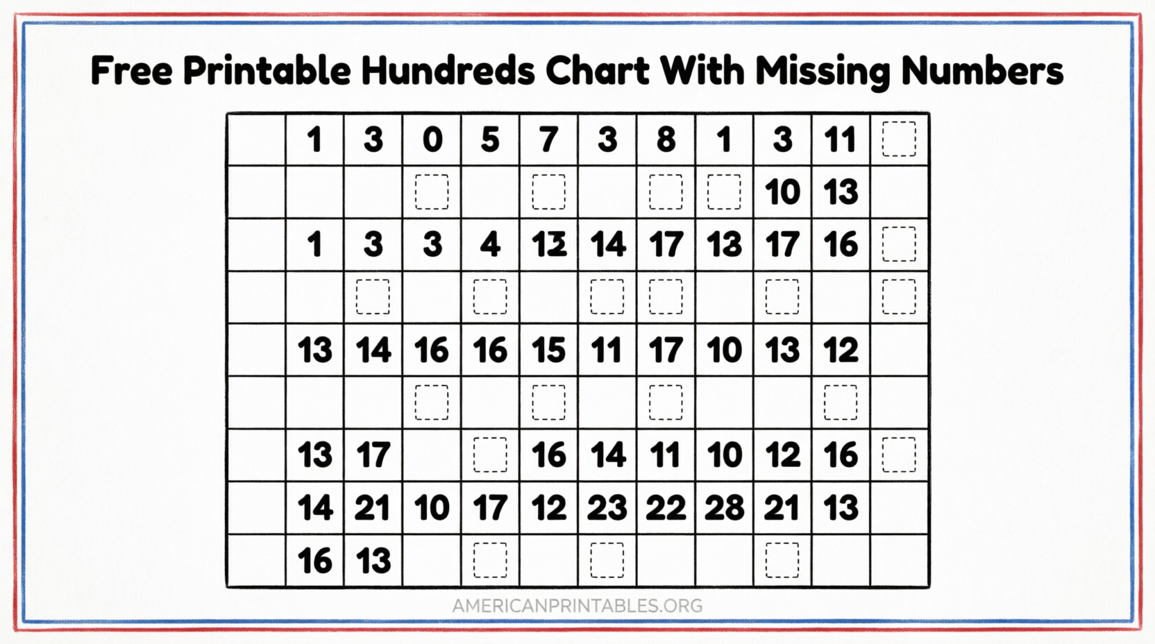 Free Printable Hundreds Chart With Missing Numbers (1)
