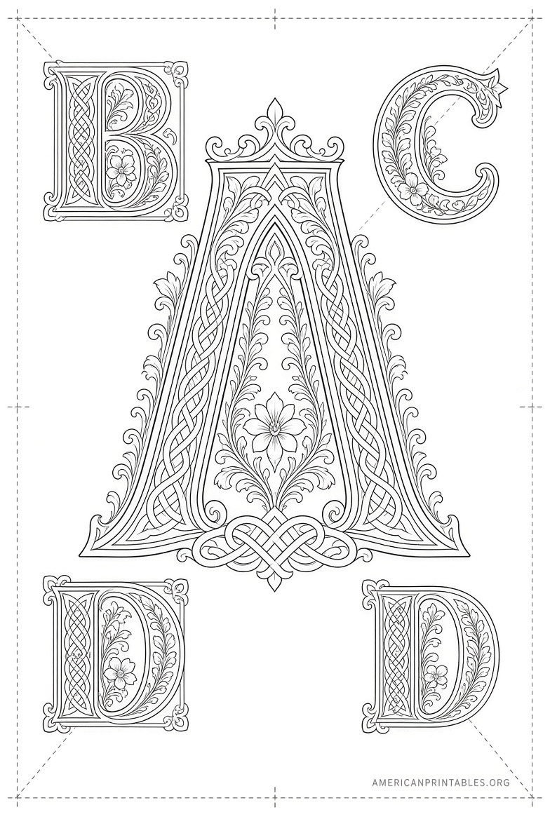 Free Printable Illuminated Letters Templates (1)