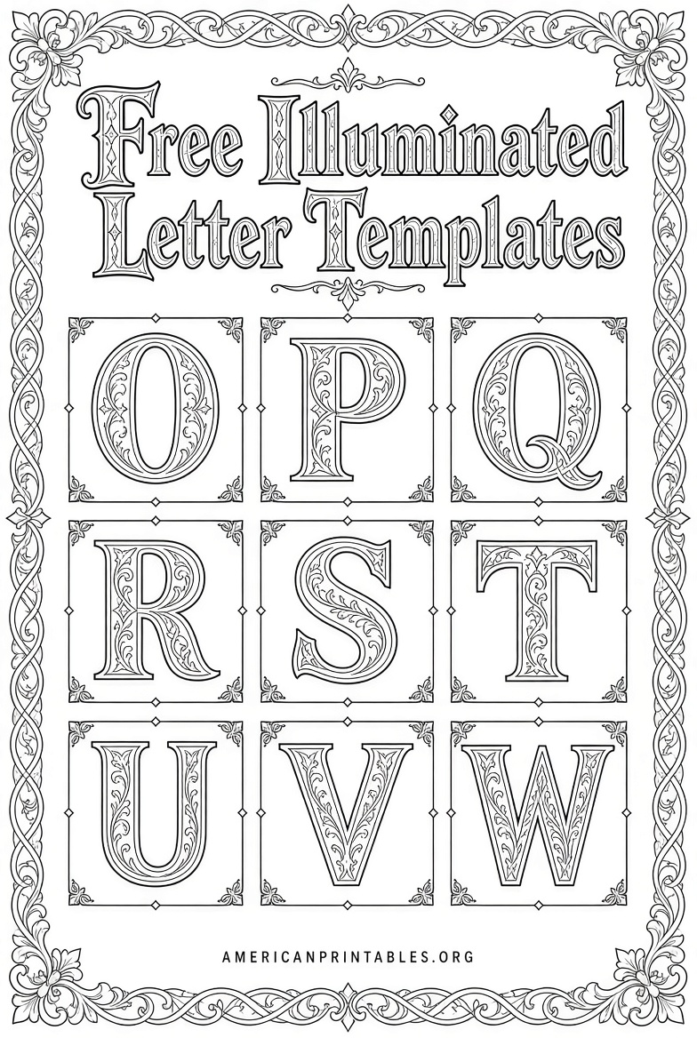 Free Printable Illuminated Letters Templates (2)