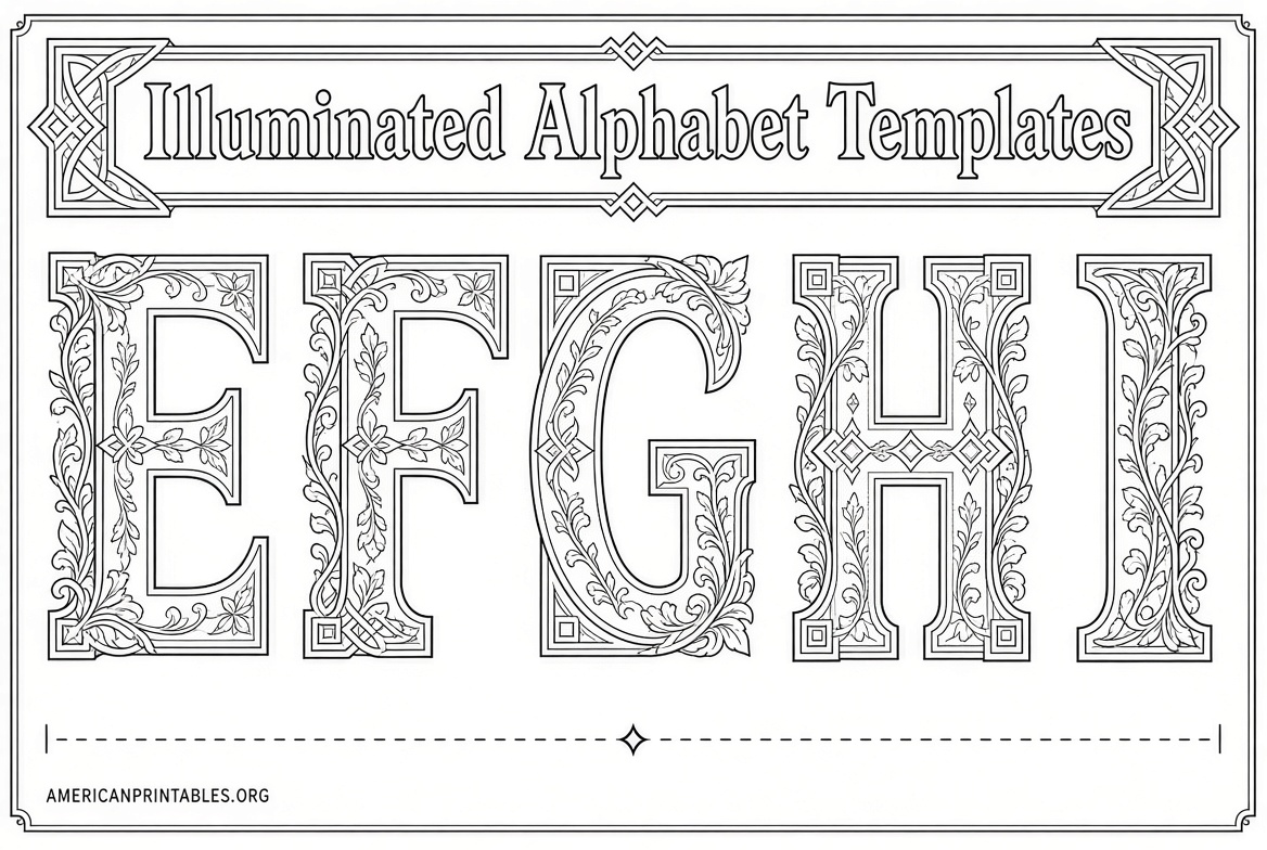 Free Printable Illuminated Letters Templates (4)