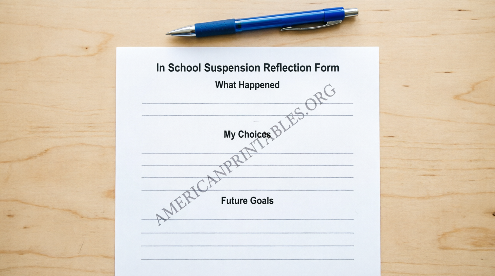 Free Printable In-School Suspension Worksheets (1)
