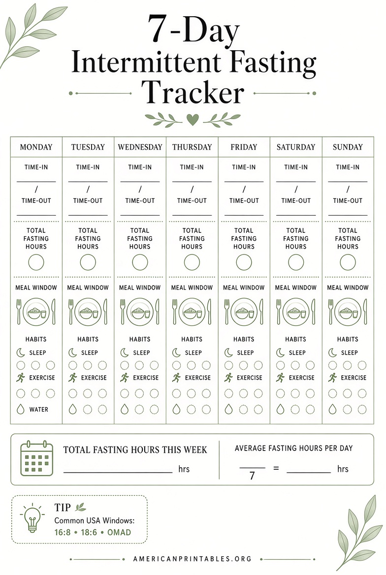 Free Printable Intermittent Fasting Tracker (1)