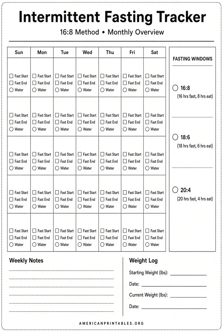 Free Printable Intermittent Fasting Tracker (3)