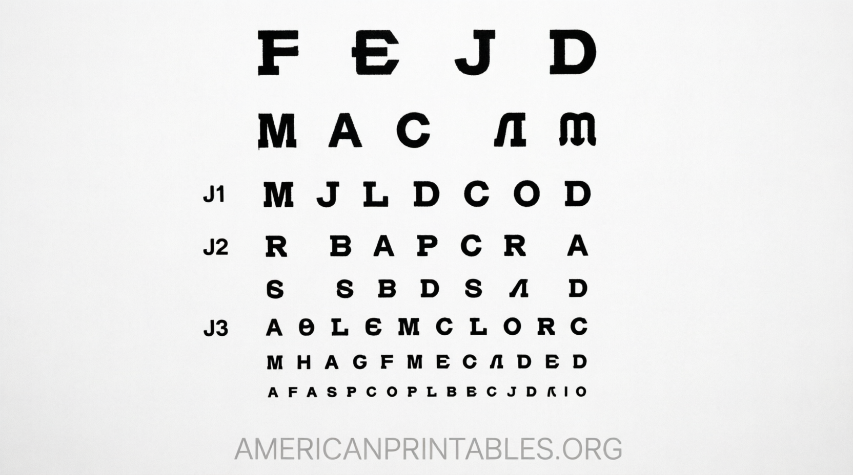 Free Printable Jaeger Eye Chart for Near Vision Test (1)
