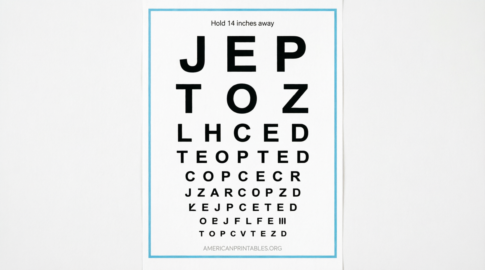 Free Printable Jaeger Eye Chart for Near Vision Test (4)