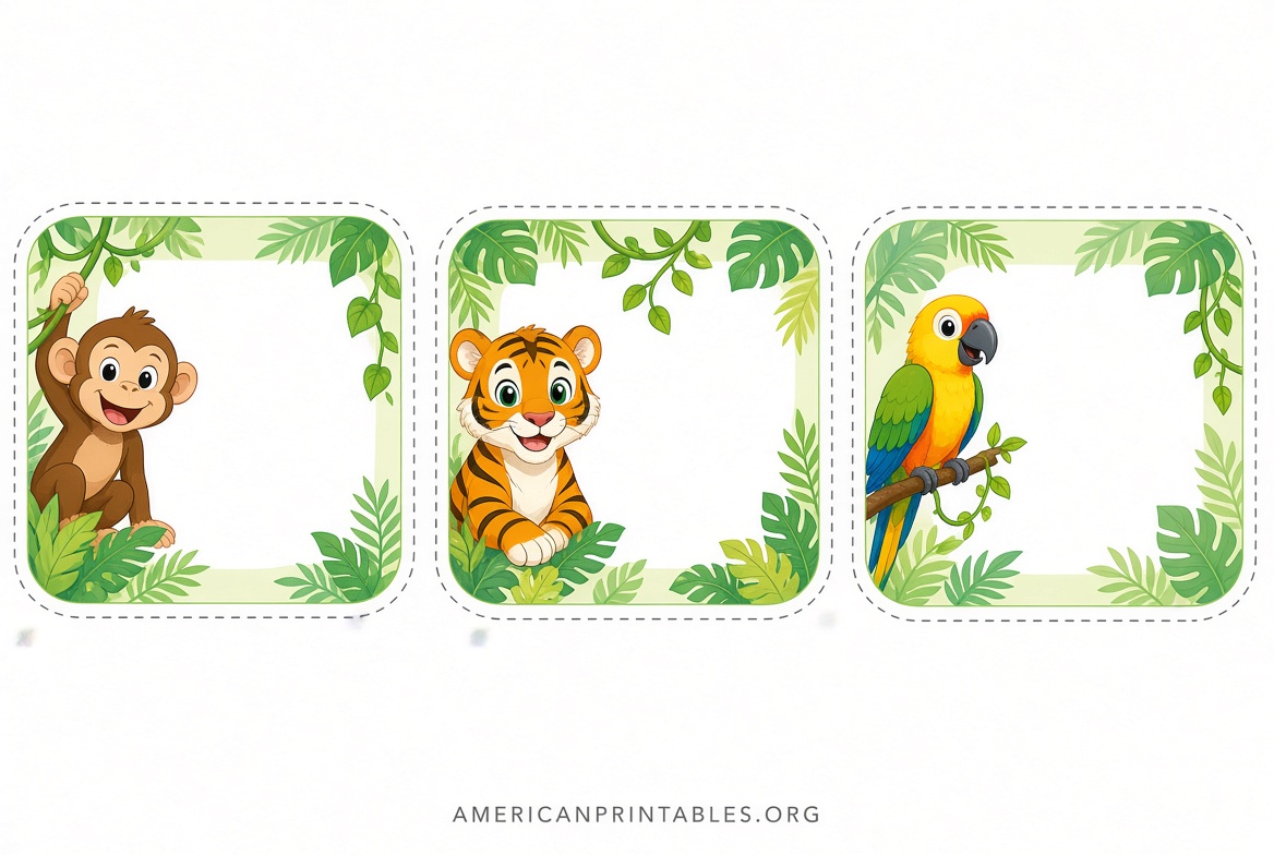 Free Printable Jungle Name Tags for Kids (1)