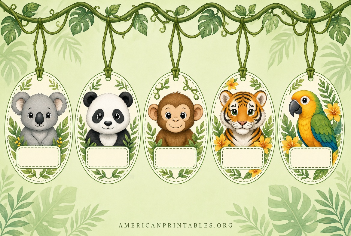 Free Printable Jungle Name Tags for Kids (3)