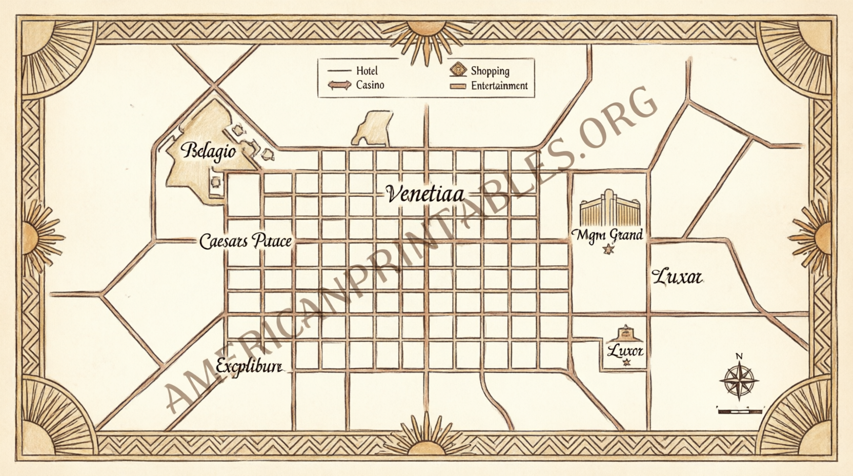 Free Printable Las Vegas Strip Map (3)