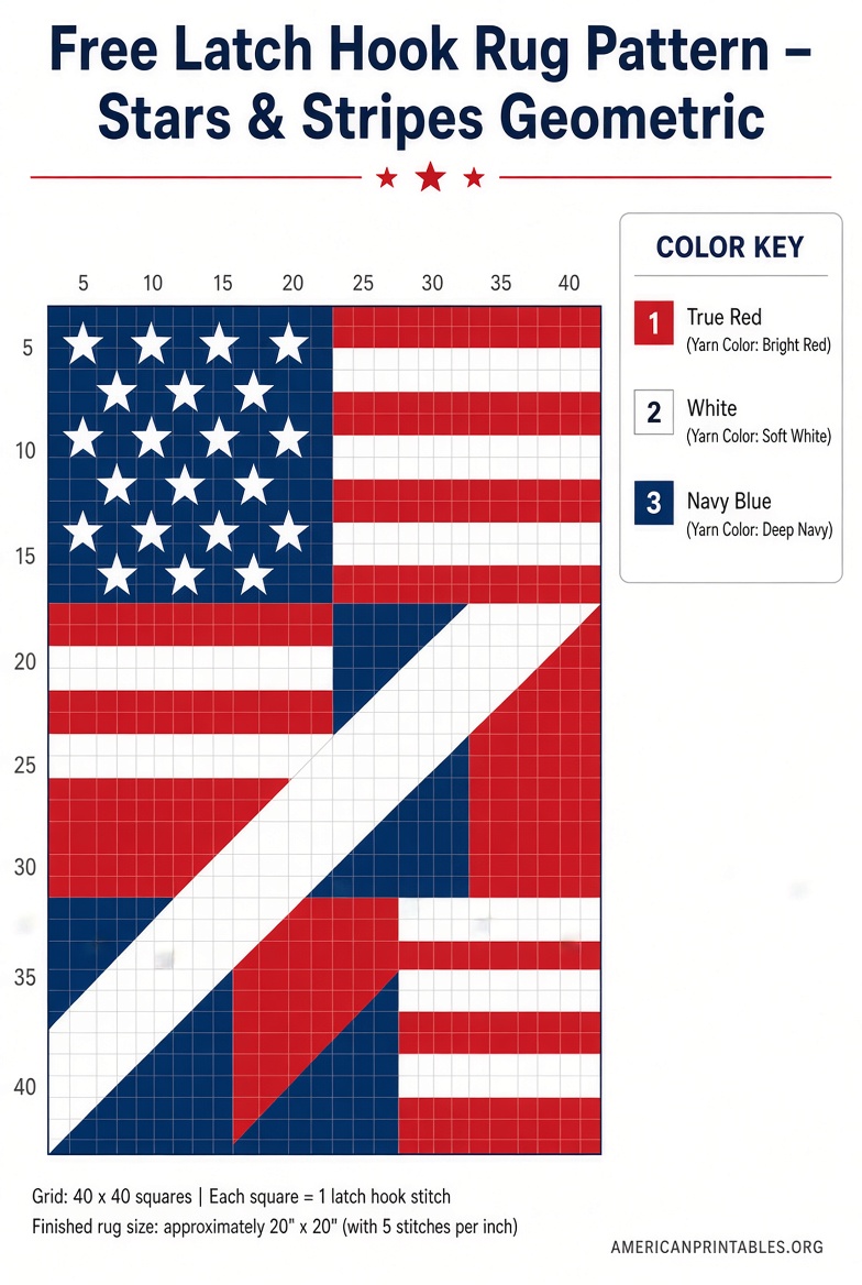Free Printable Latch Hook Rug Patterns DIY Guides (1)