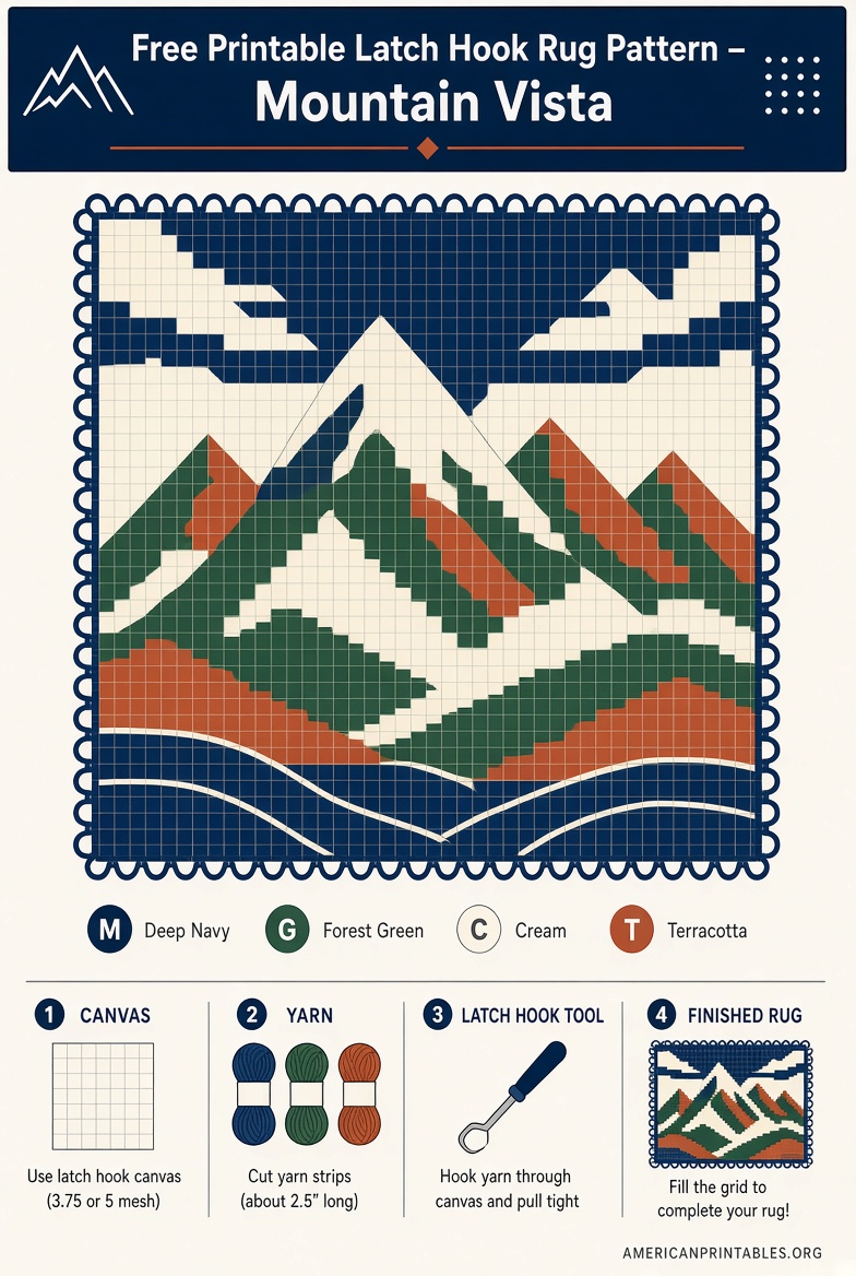 Free Printable Latch Hook Rug Patterns DIY Guides (3)