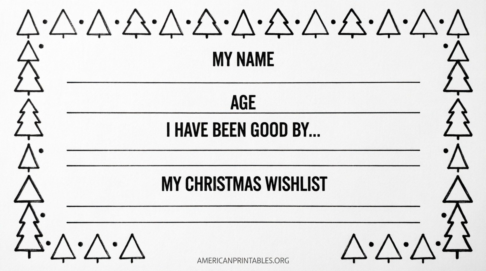 Free Printable Letter to Santa Template B&W (4)