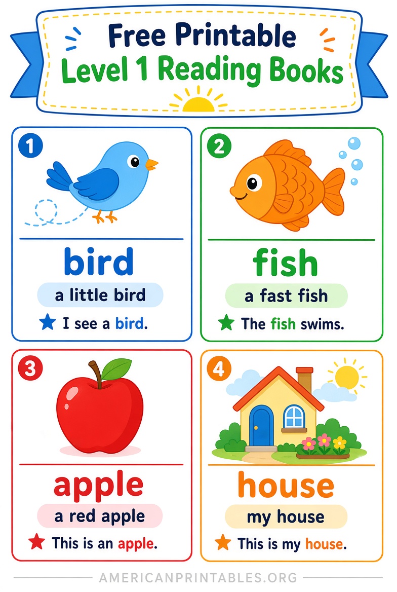 Free Printable Level 1 Reading Books for Kids (3)