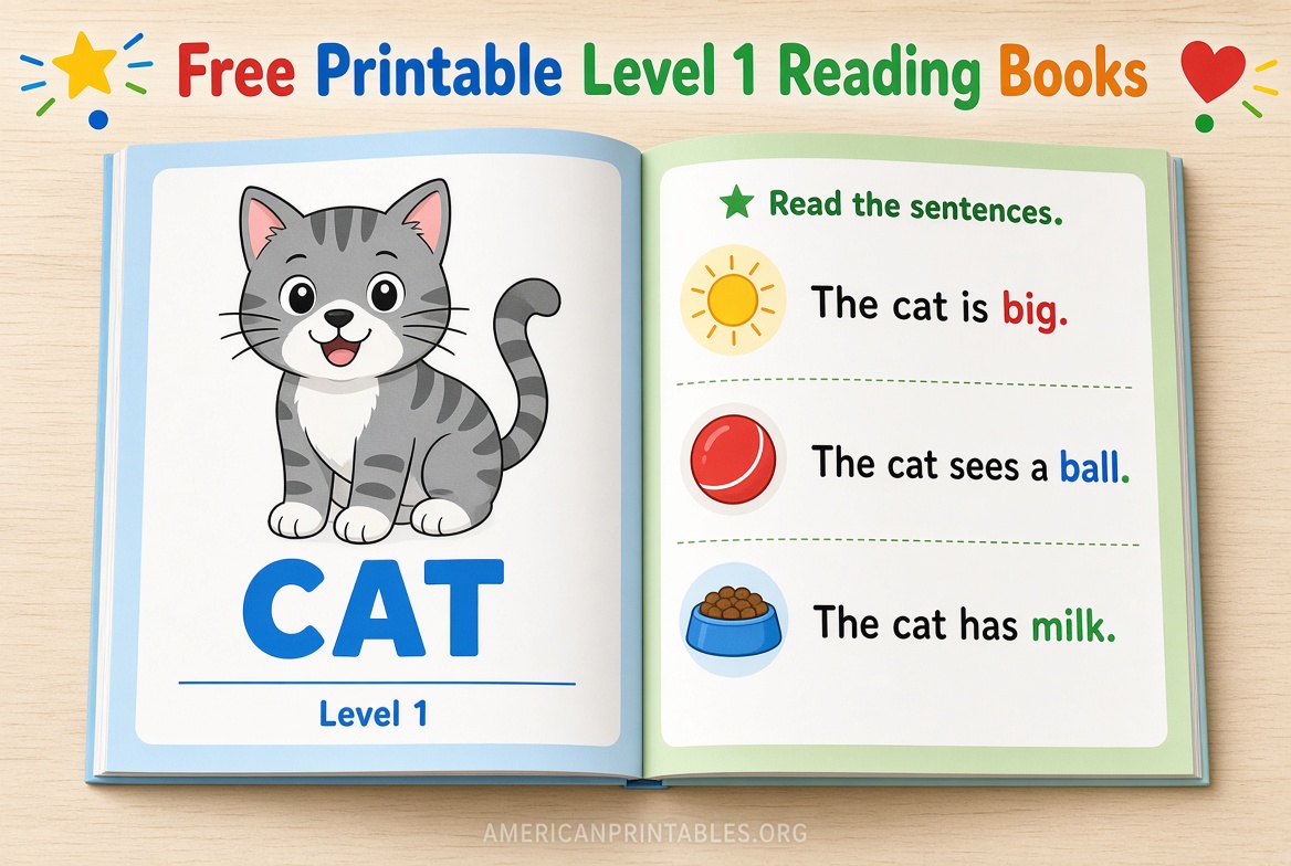 Free Printable Level 1 Reading Books for Kids (4)