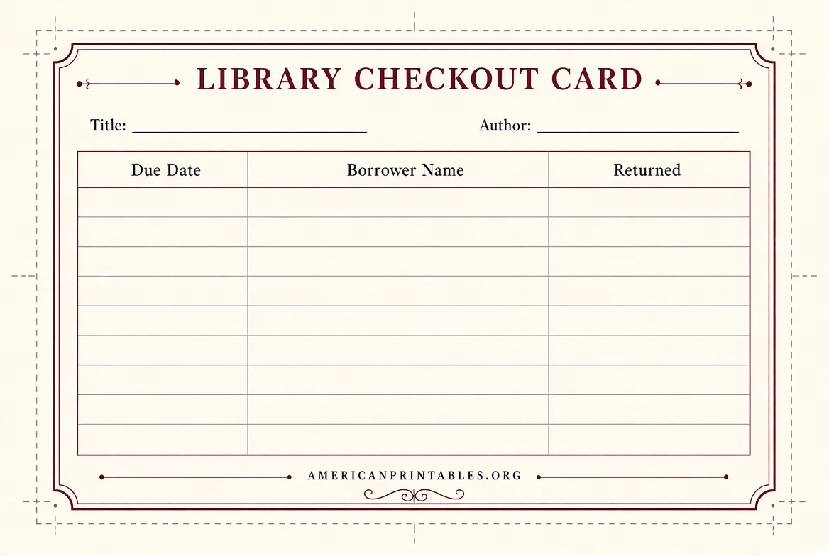 Free Printable Library Card Template (2)