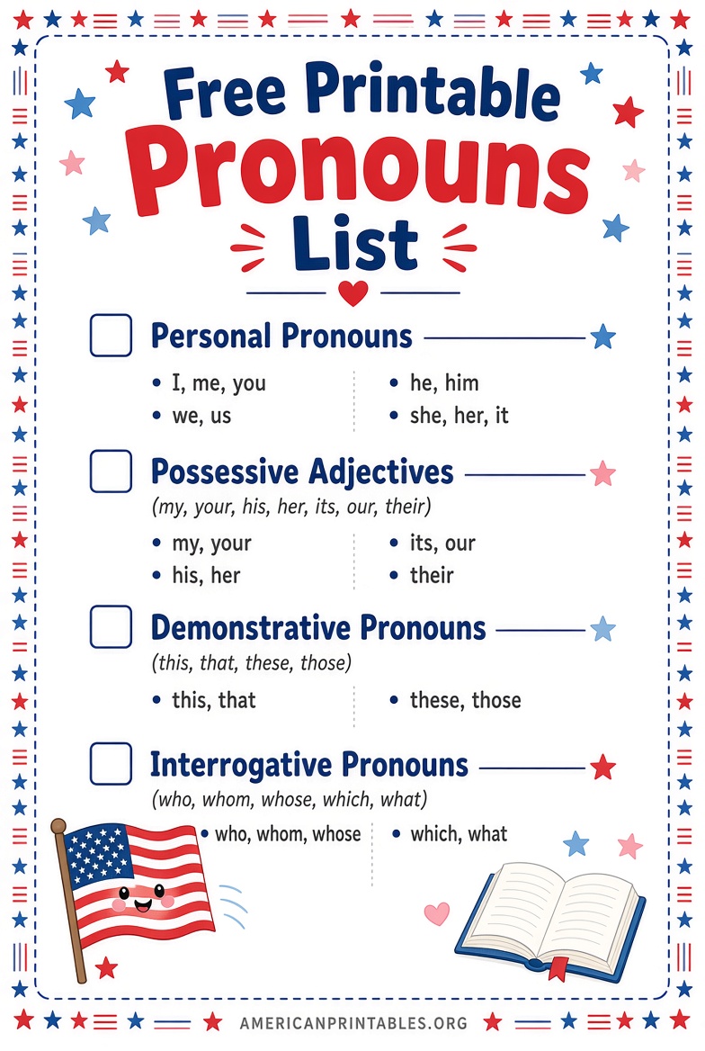 Free Printable List of Pronouns Chart & PDF (3)